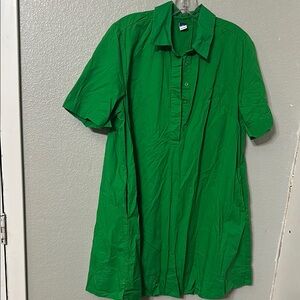 Old Navy Green Casual Button Down Dress